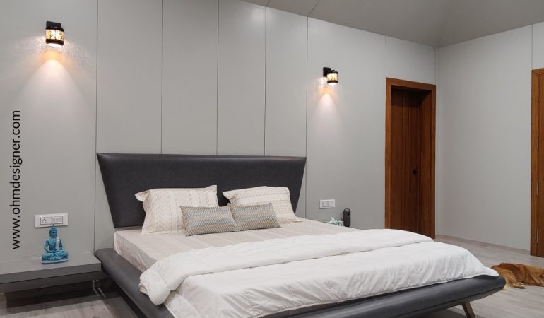 Elevate Your Bedroom Sanctuary: Modern Minimalist Design by Ohm Designers, Vadodara